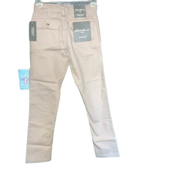 Eddie Bauer School Modern Fit Adjustable Waist Beige Khaki Pants Size 10 Youth - Picture 2 of 4